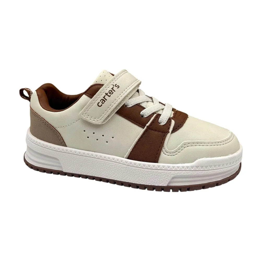 Carters Tonie Toddler Boys Slip-on Casual Sneakers Size 10 Cream Brown Tan Shoes
